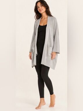 New DONNI. By Anthropologie Sandwash Cardigan Draped Open Front Pockets OSFA